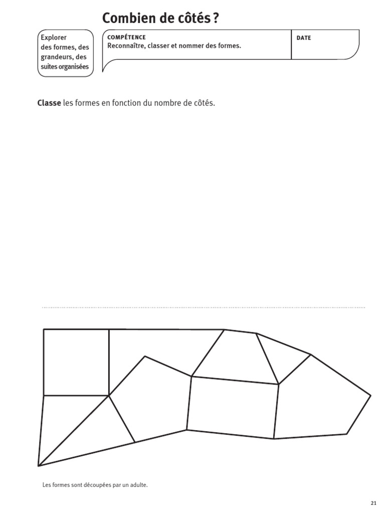 Classer les formes par nombre de côtés | PDF