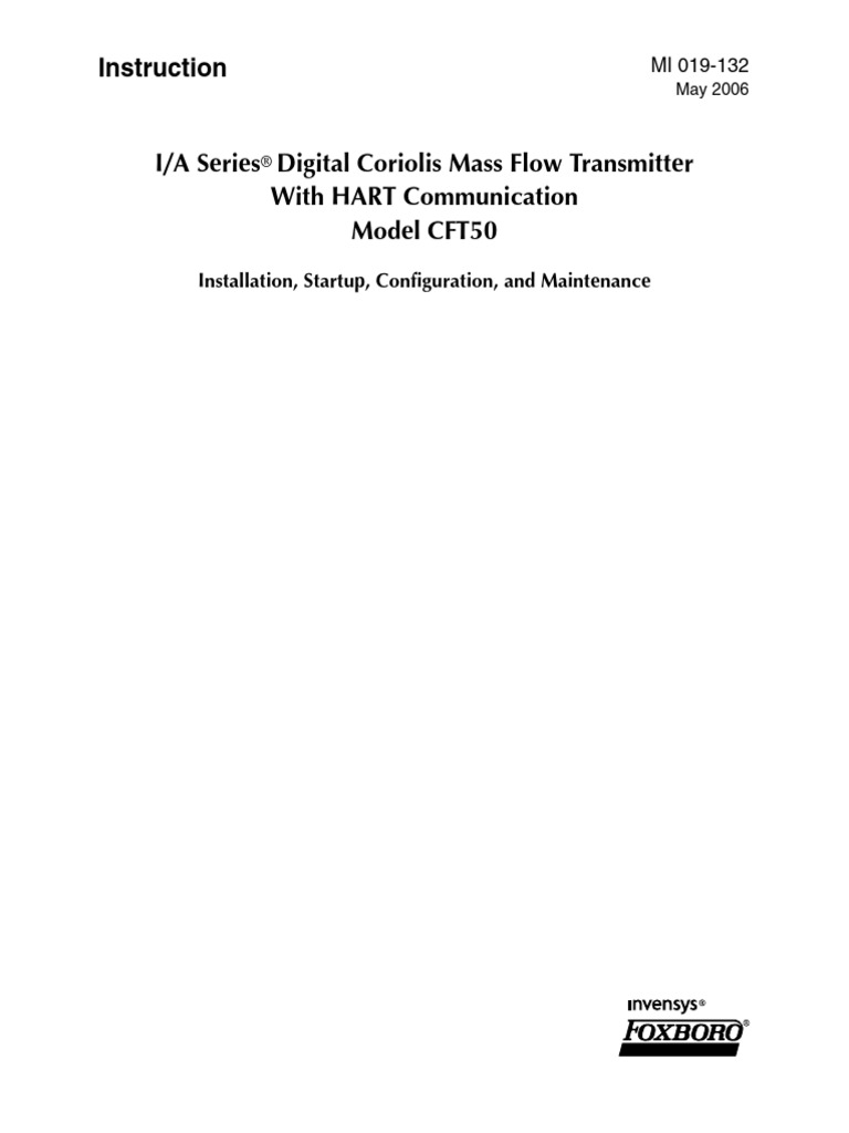 CFT50 Coriolis Flow Transmitter Guide | PDF | Power Supply ...