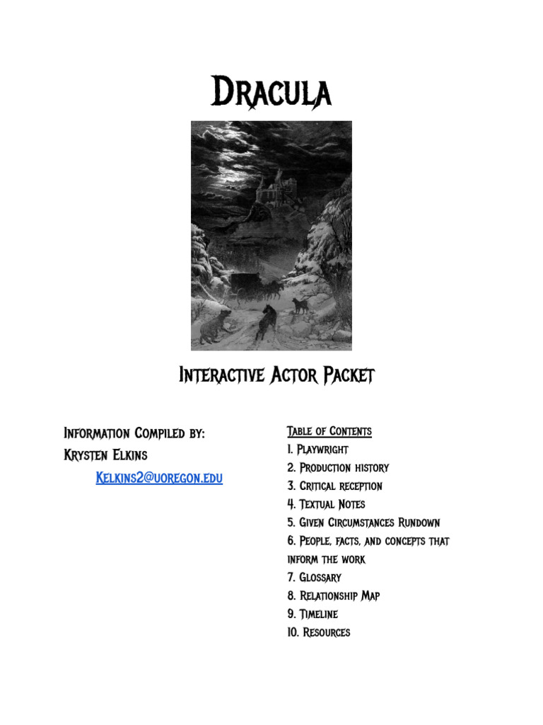 Steven Dietz's Dracula Actor Packet | PDF | Mina Harker | Dracula