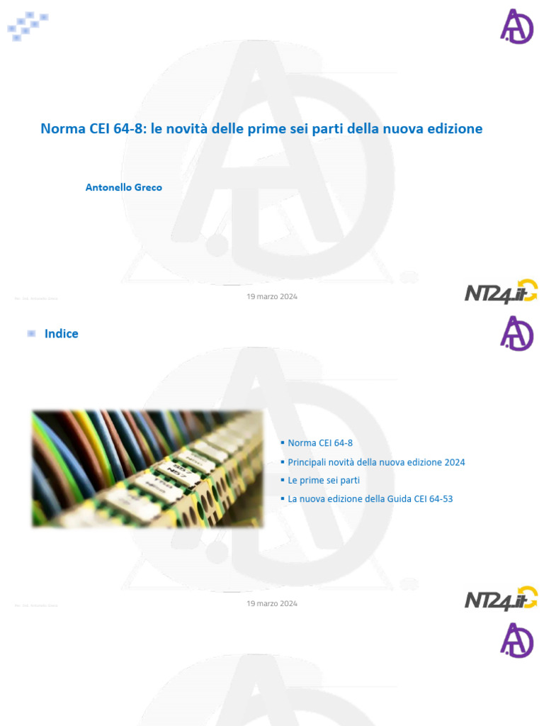 Norma CEI 64-8 - 2024 - Le Prime Sei Parti - A.GRECO | PDF