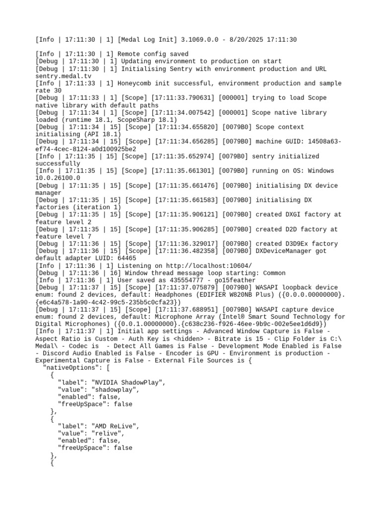 Medal App Initialization Log | PDF | Graphics Processing Unit ...