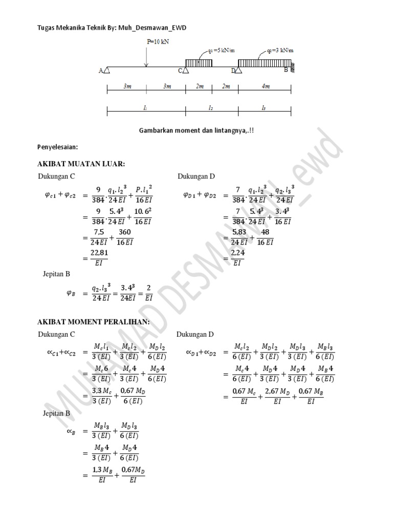 Mekanika Teknik Soal Dan Ian Metode Clapeyron