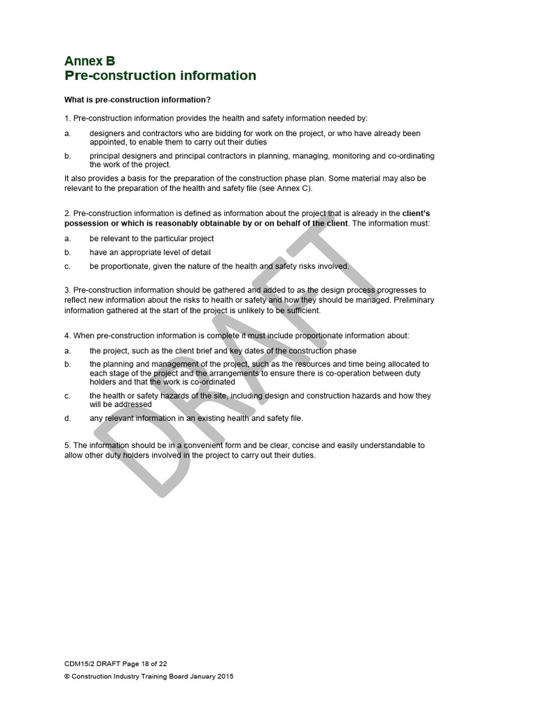Pre-Construction Information Guidelines | PDF