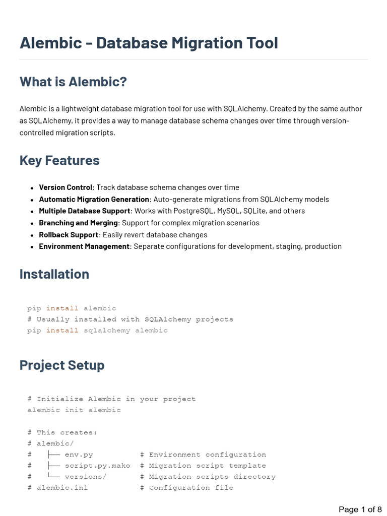 Installing and Using Alembic | PDF | Databases | Postgre Sql