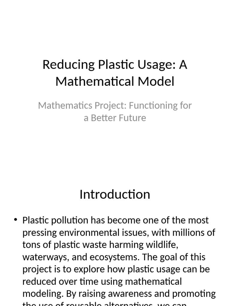 Modeling Plastic Reduction Strategies | PDF