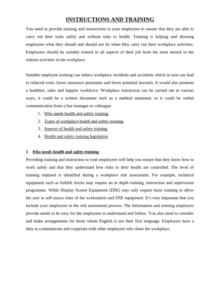 Essential Safety Training Guidelines | PDF | Occupational Safety And ...