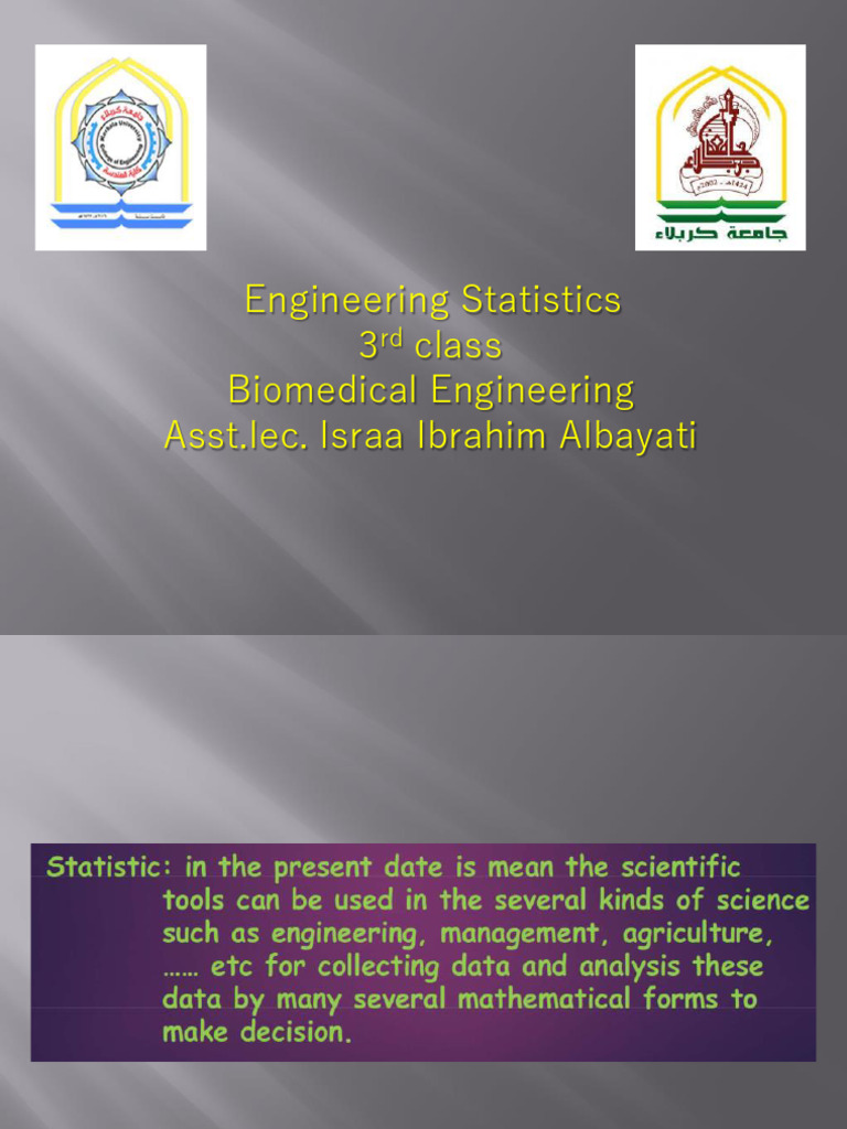 Biomedical Engineering Statistics Guide | PDF | Skewness | Regression ...