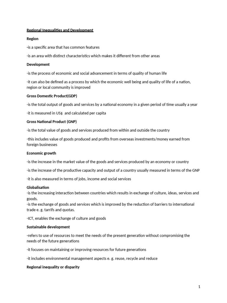 Regional Development and Inequality Insights | PDF | Economics | Economies