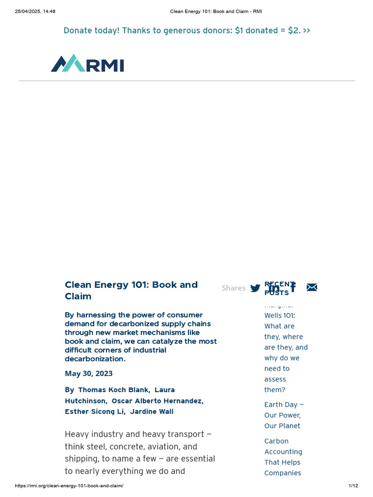 Book and Claim for Decarbonization | PDF | Climate Change Mitigation ...