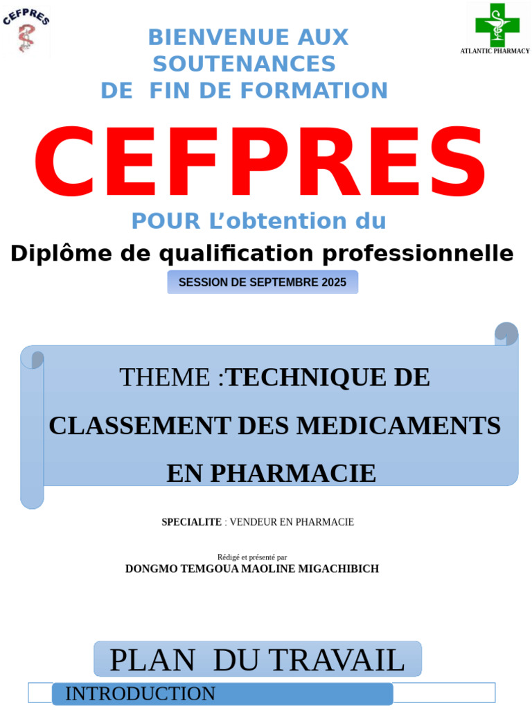 Techniques de Classement des Médicaments | PDF | Pharmacie | Soins de santé