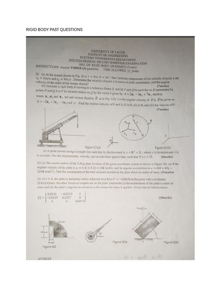 Rigid Bodies Solved Problems by Warith | PDF