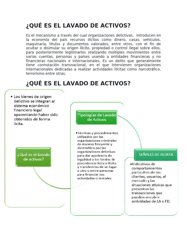 Definición y Riesgos del Lavado de Activos | PDF | Lavado de dinero ...