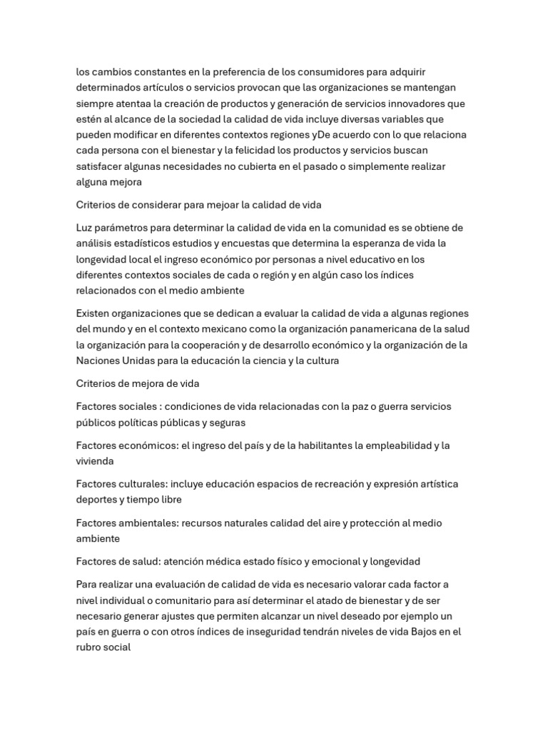 Mejora de la Calidad de Vida en México | PDF | Calidad (comercial ...