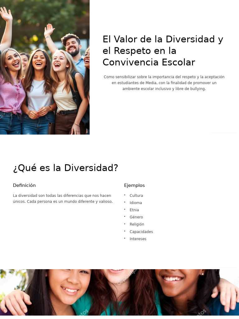 Promoviendo Respeto y Diversidad Escolar | PDF | Escuelas | Conceptos ...