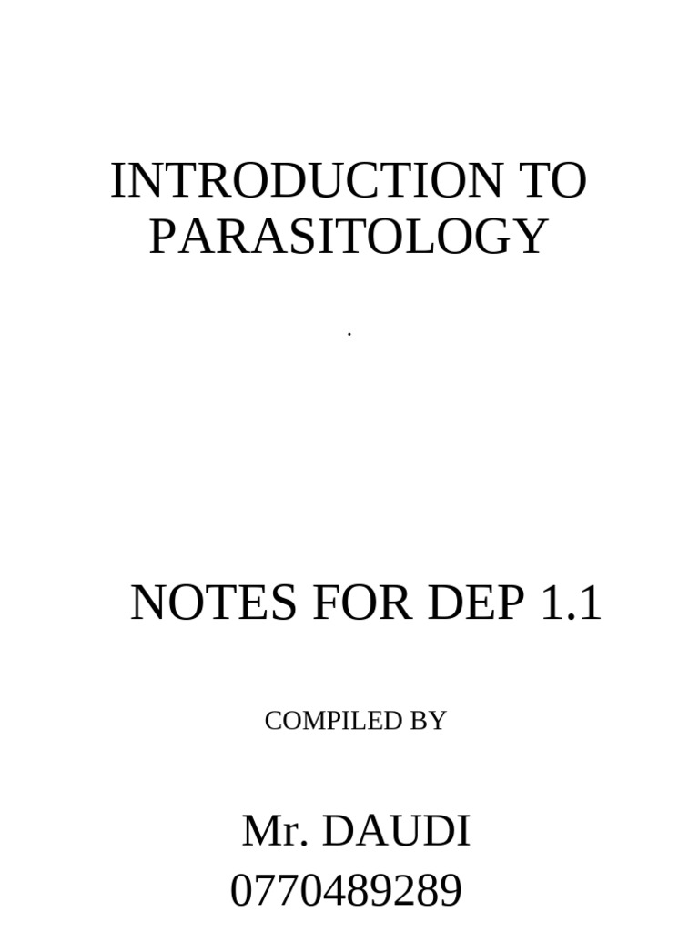 Introduction to Parasitology Notes | PDF | Parasitism | Infection