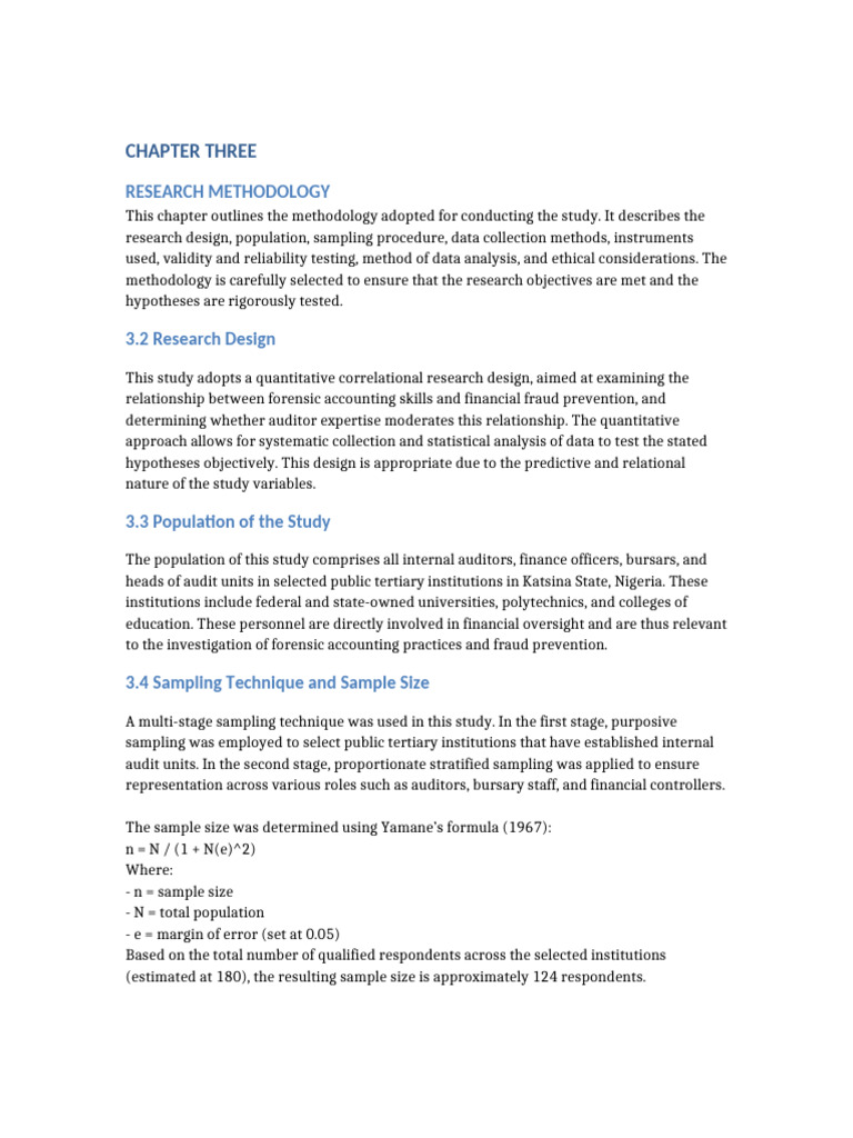 Chapter Three and Questionnaire Auditor Expertise | PDF | Audit ...