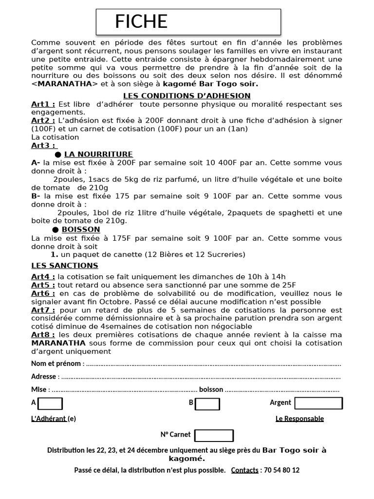 Entraide festive : épargne et cotisations | PDF