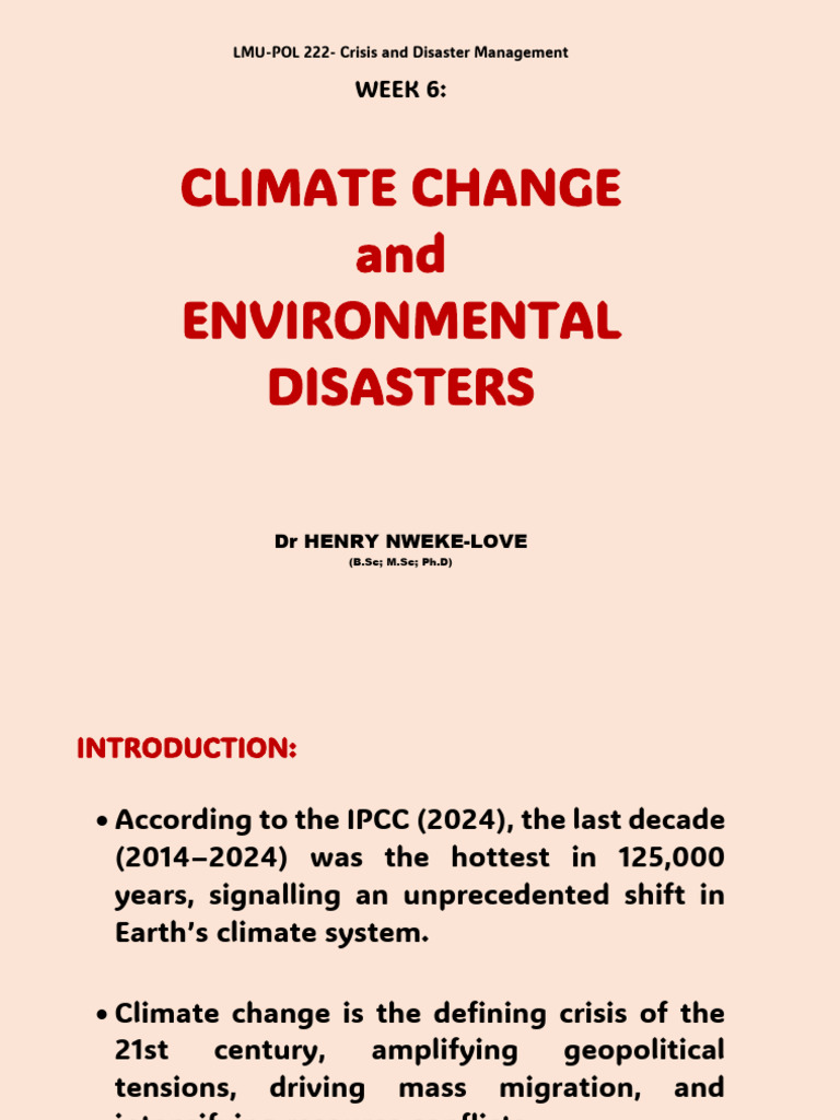 Climate Change and Environmental Disasters | PDF | Climate Change | Climate