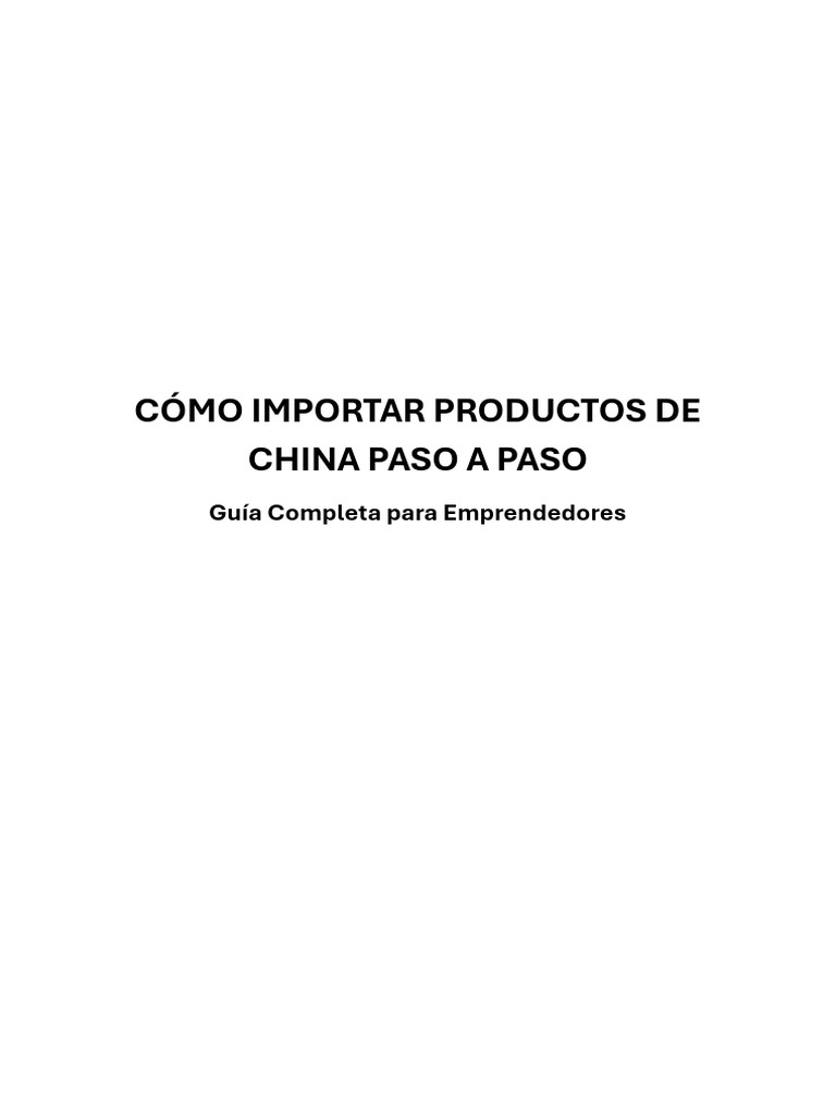 Importar Productos de China: Guía Paso a Paso | PDF | Mercado (economía ...