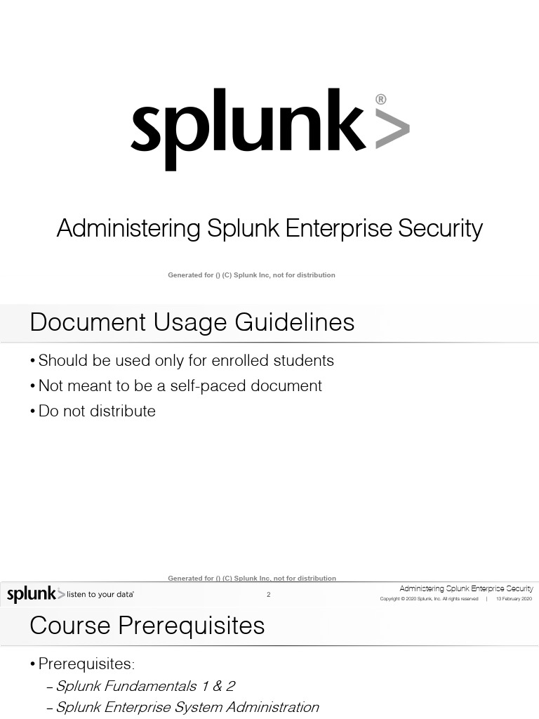Administering Splunk Enterprise Security | PDF | Menu (Computing ...