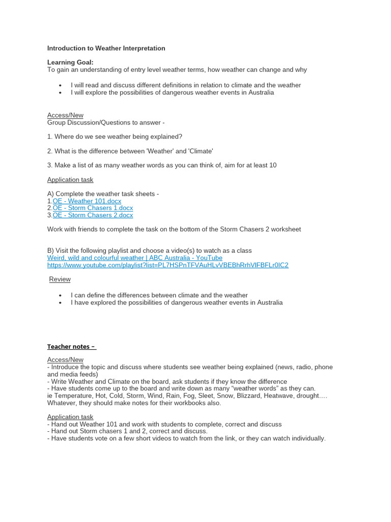 Weather Basics and Climate Differences | PDF