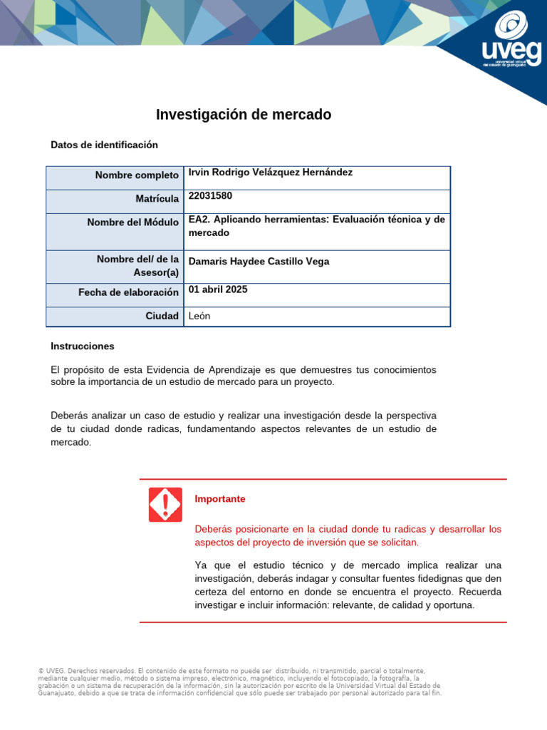 Velázquez Rodrigo EA2 | PDF | Investigación de mercado | Mercado (economía)