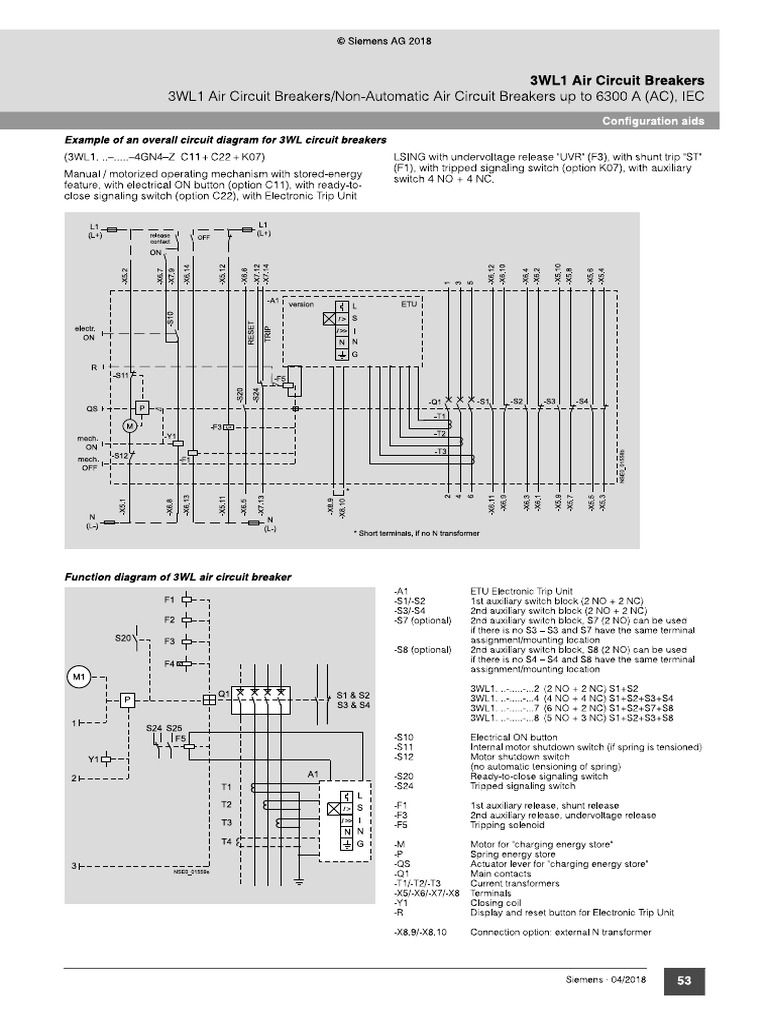 Example of An Overall Circuit Diagram For 3WL Circuit Breakers | PDF
