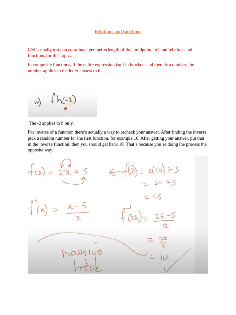 Relations and Functions and Coordinate Geometry | PDF