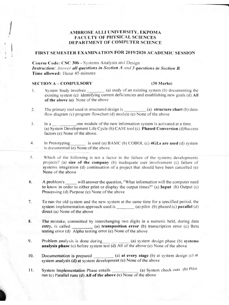 CSC 306 - Past Questions | PDF