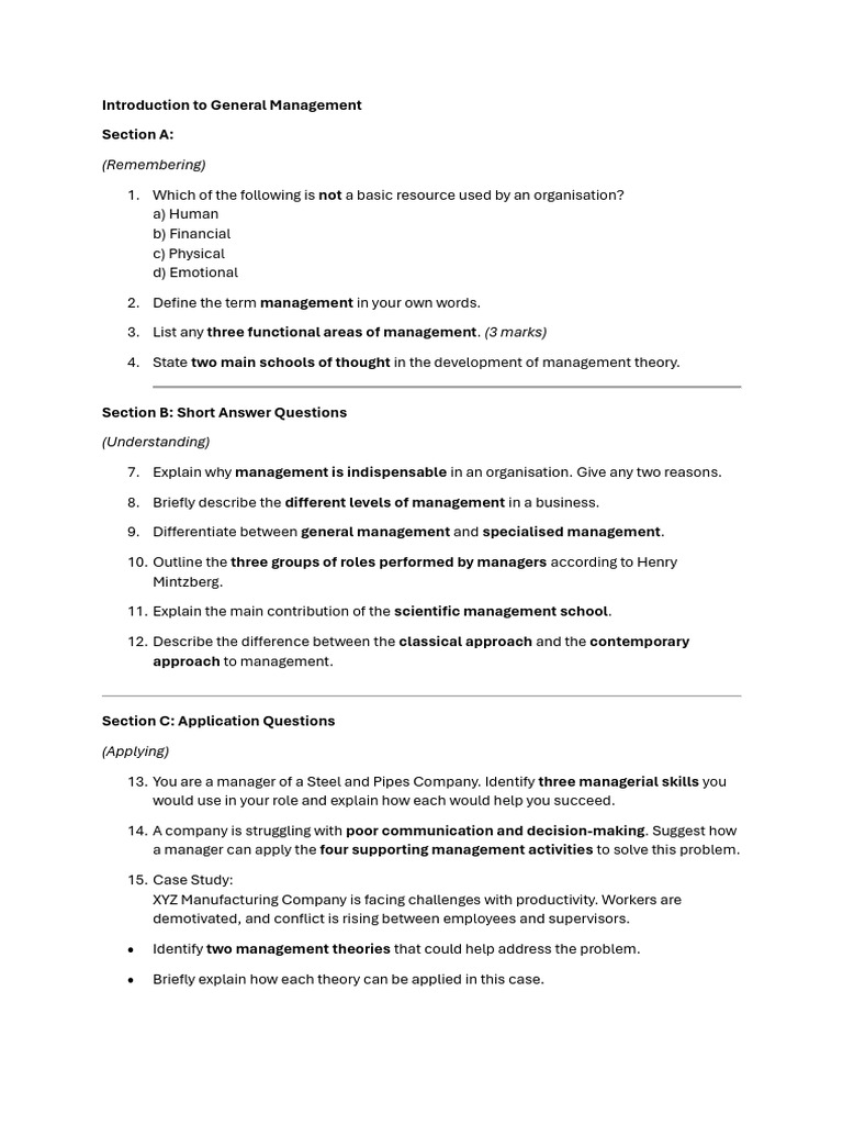 General Management Fundamentals Guide | PDF