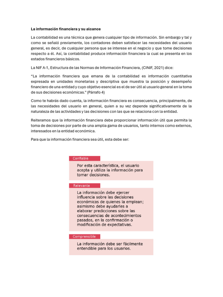 Importancia de la Información Financiera | PDF