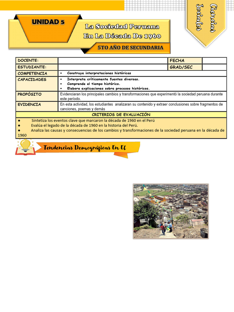 Ficha de Actividad CCSS 5° - Semana 2 | PDF | Perú | Lima