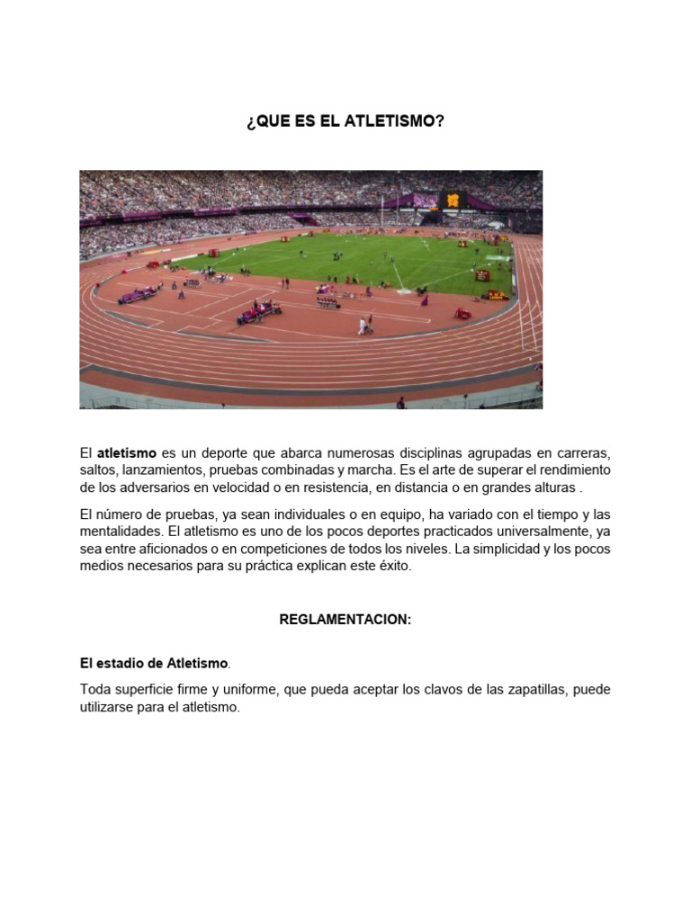 Modalidades y Reglas del Atletismo | PDF | Deportes individuales ...