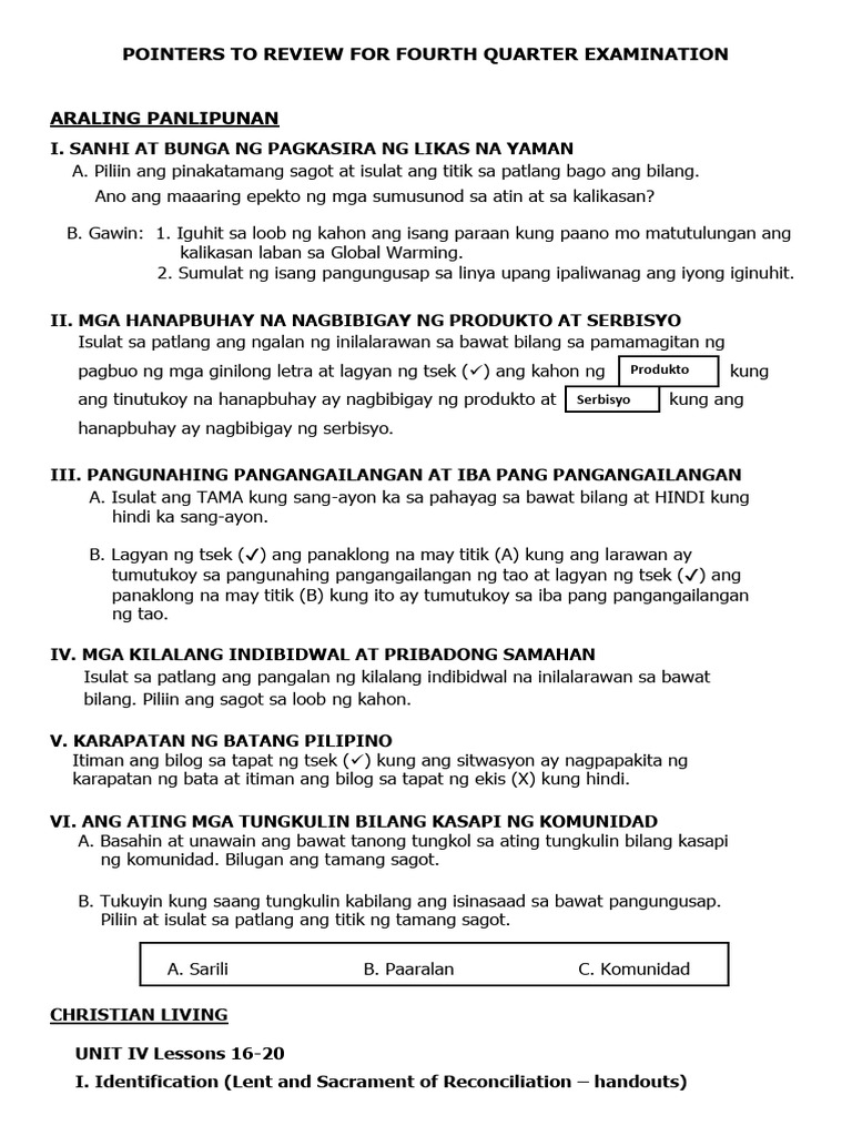 Pointers Grade2 4th QRT | PDF