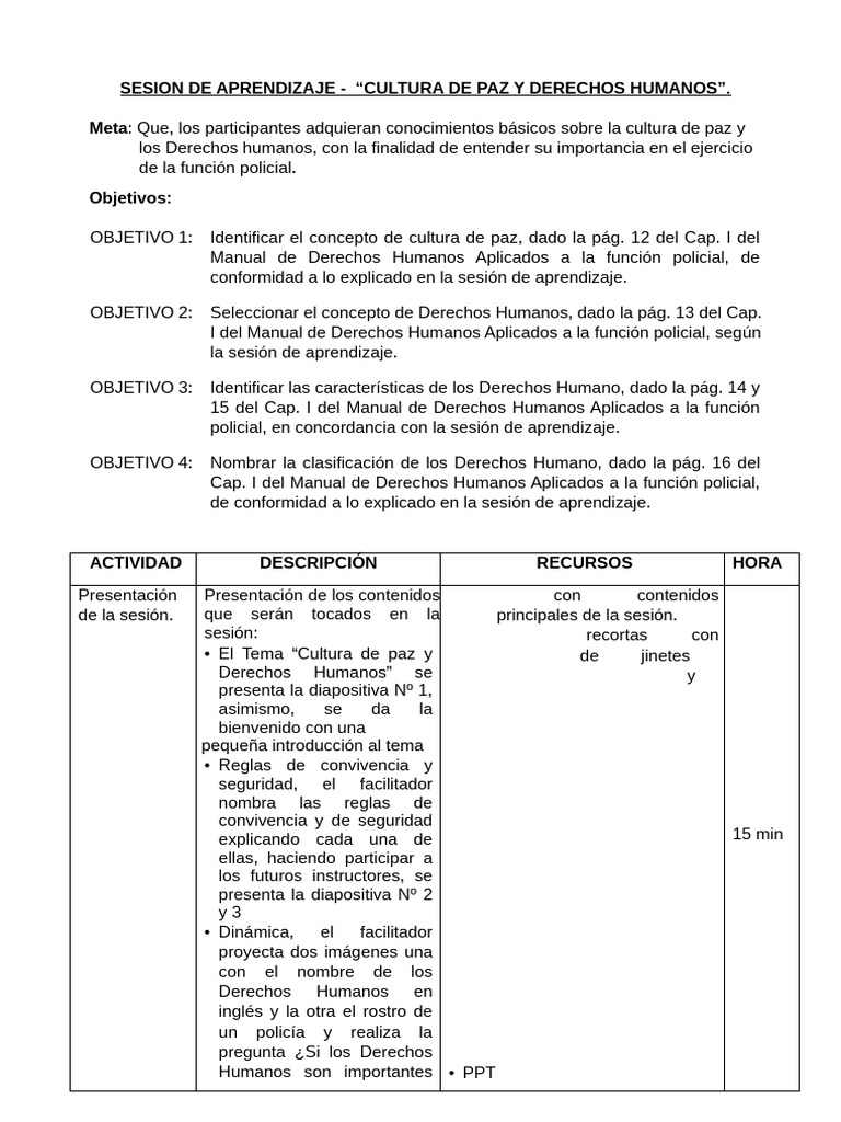 Cultura de Paz y Derechos Humanos en Policía | PDF | Derechos humanos ...