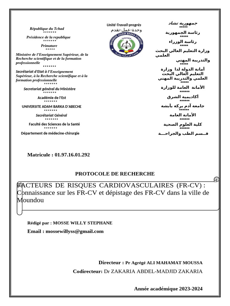 Étude des facteurs de risque cardiovasculaires à Moundou | PDF ...