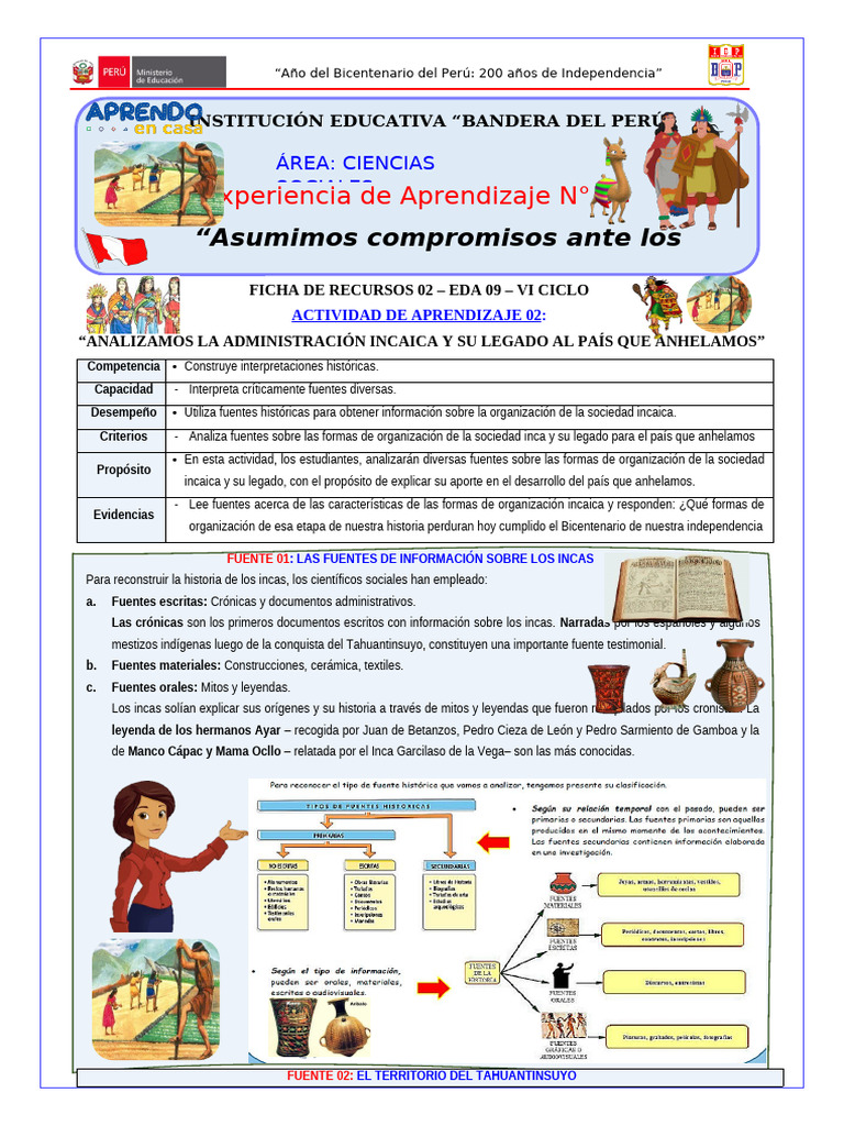 Actividad 02 - Eda 09 - CCSS - Ciclo Vi | PDF | Imperio Inca | Andes