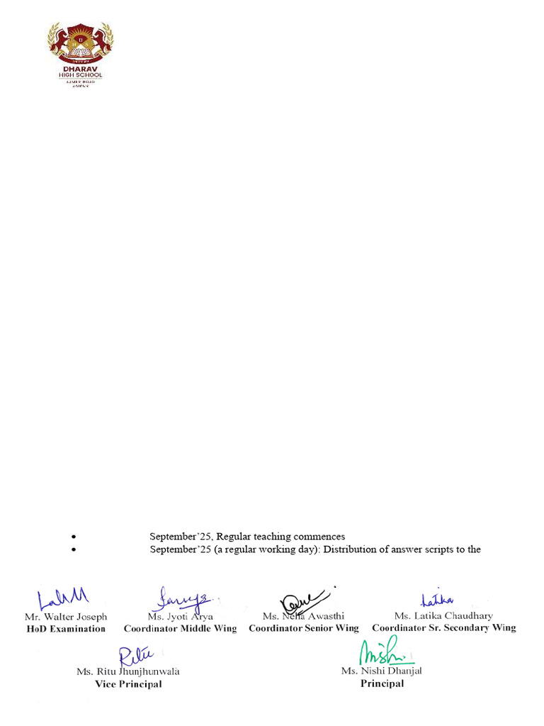 First Term Exam Circular 2025-26 | PDF