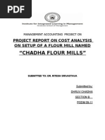 "Chadha Flour Mills": Project Report On Cost Analysis On Setup of A Flour Mill Named