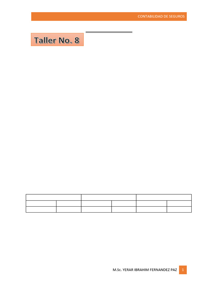 Taller 8 Reaseguros | PDF | Reaseguro | Seguro