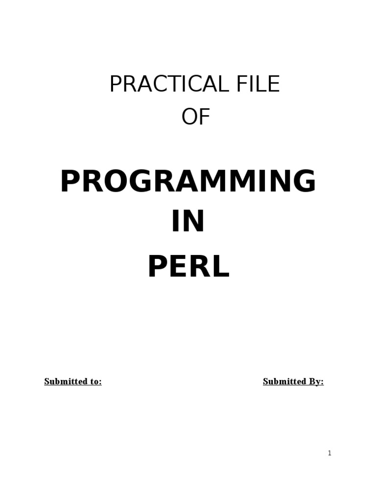 Perl Programming Practical Guide | PDF | Business | Technology ...