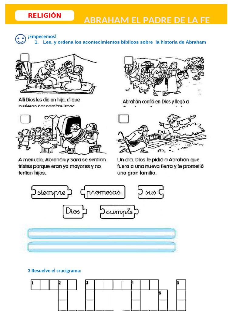 D2 A2 FICHA RELIGION Abraham El Padre de La Fe | PDF