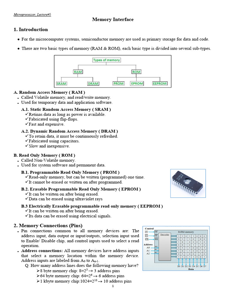 MPU Lecture5a | PDF | Computer Memory | Read Only Memory