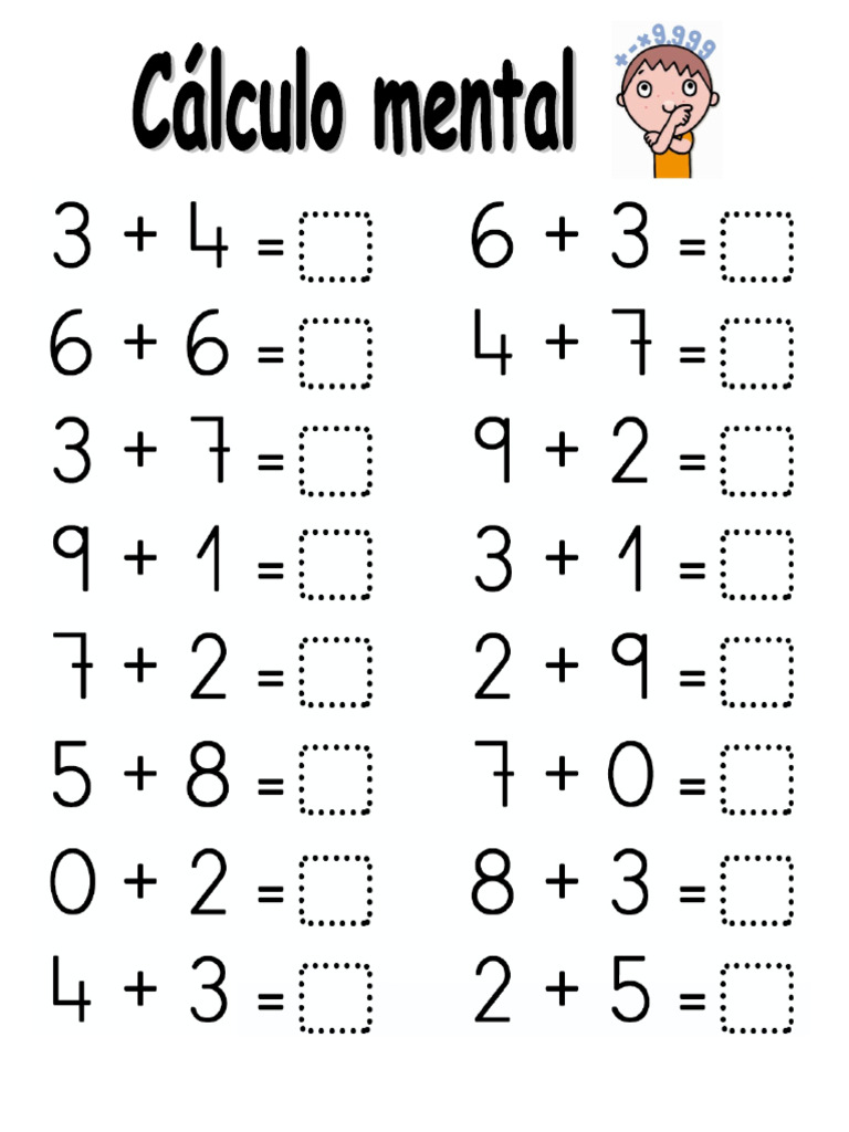 Cálculo Mental Primer Grado Pronalees Xocruz | PDF