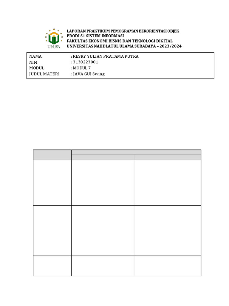 Perbandingan Java GUI Swing dan AWT | PDF