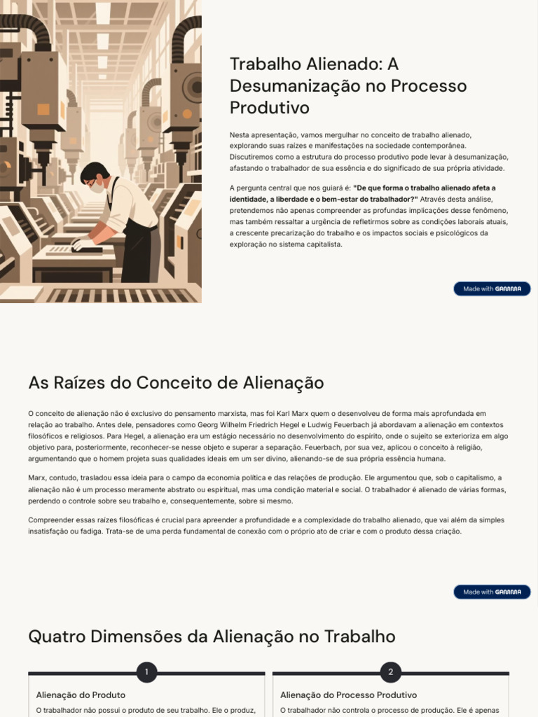 Trabalho Alienado e Desumanização Social | PDF | Karl Marx | Capitalismo