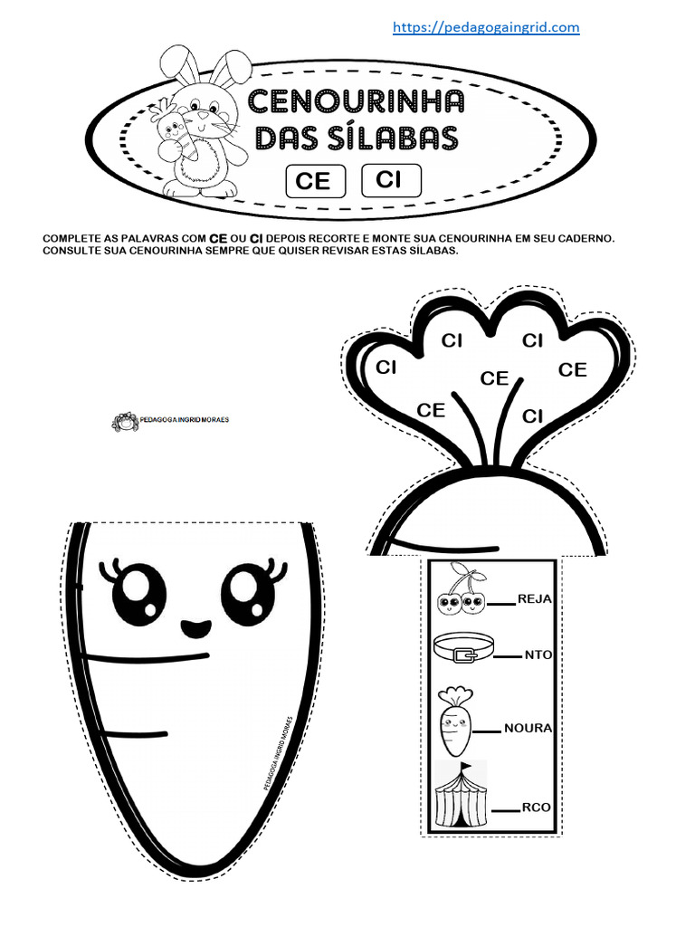 Sílaba da Cenoura: Atividade Educativa | PDF