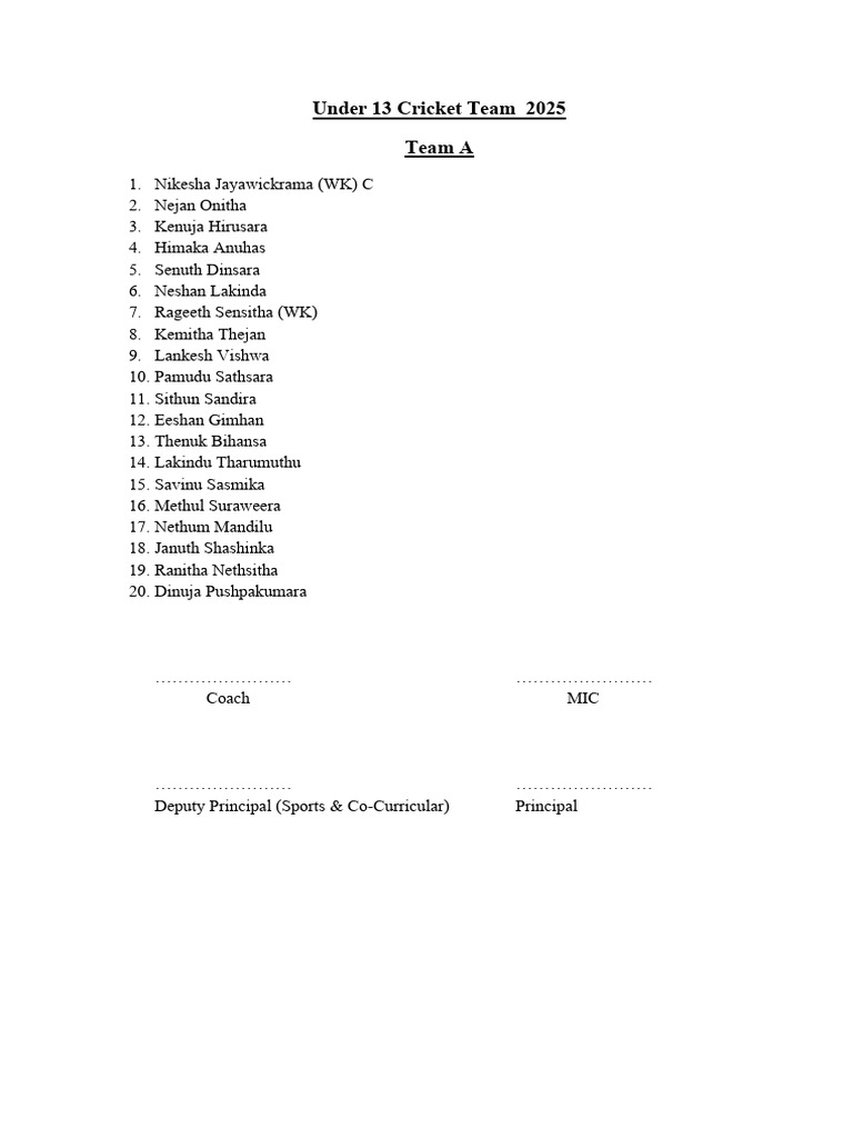 U13 Final - 105938 | PDF