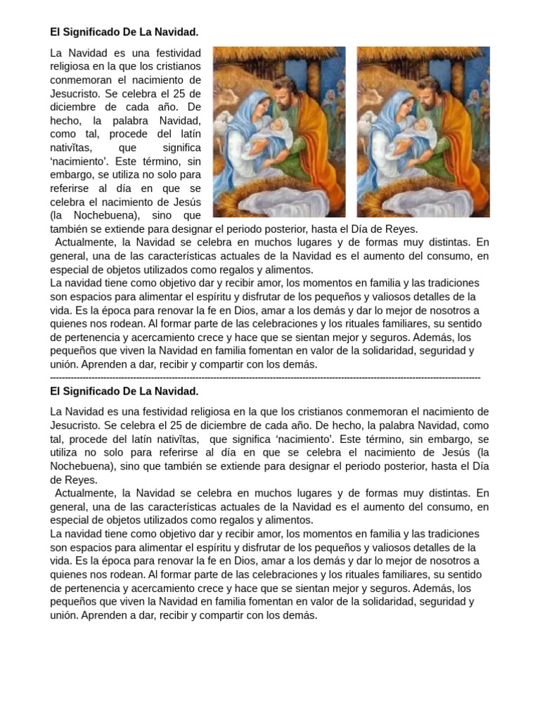 Significado y Valores de la Navidad | PDF | Navidad | Amor