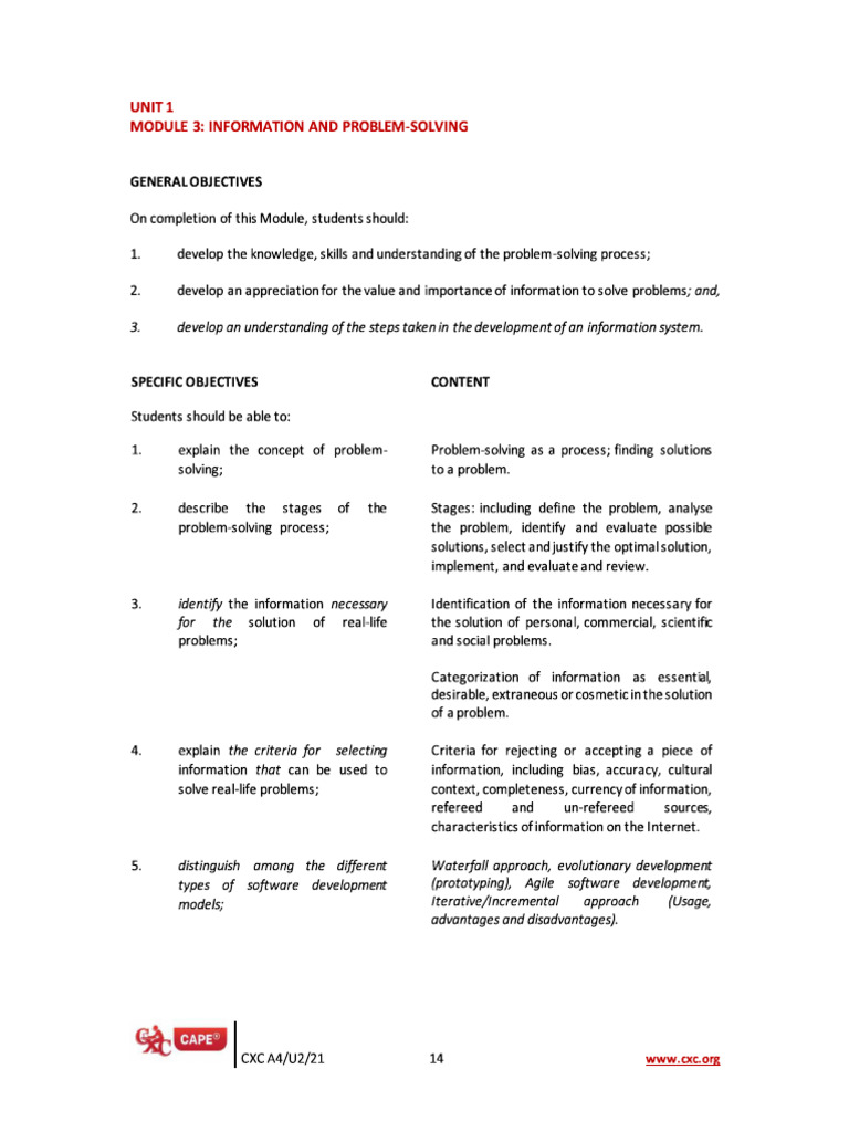 CAPE IT Unit 1 Module 3 | PDF
